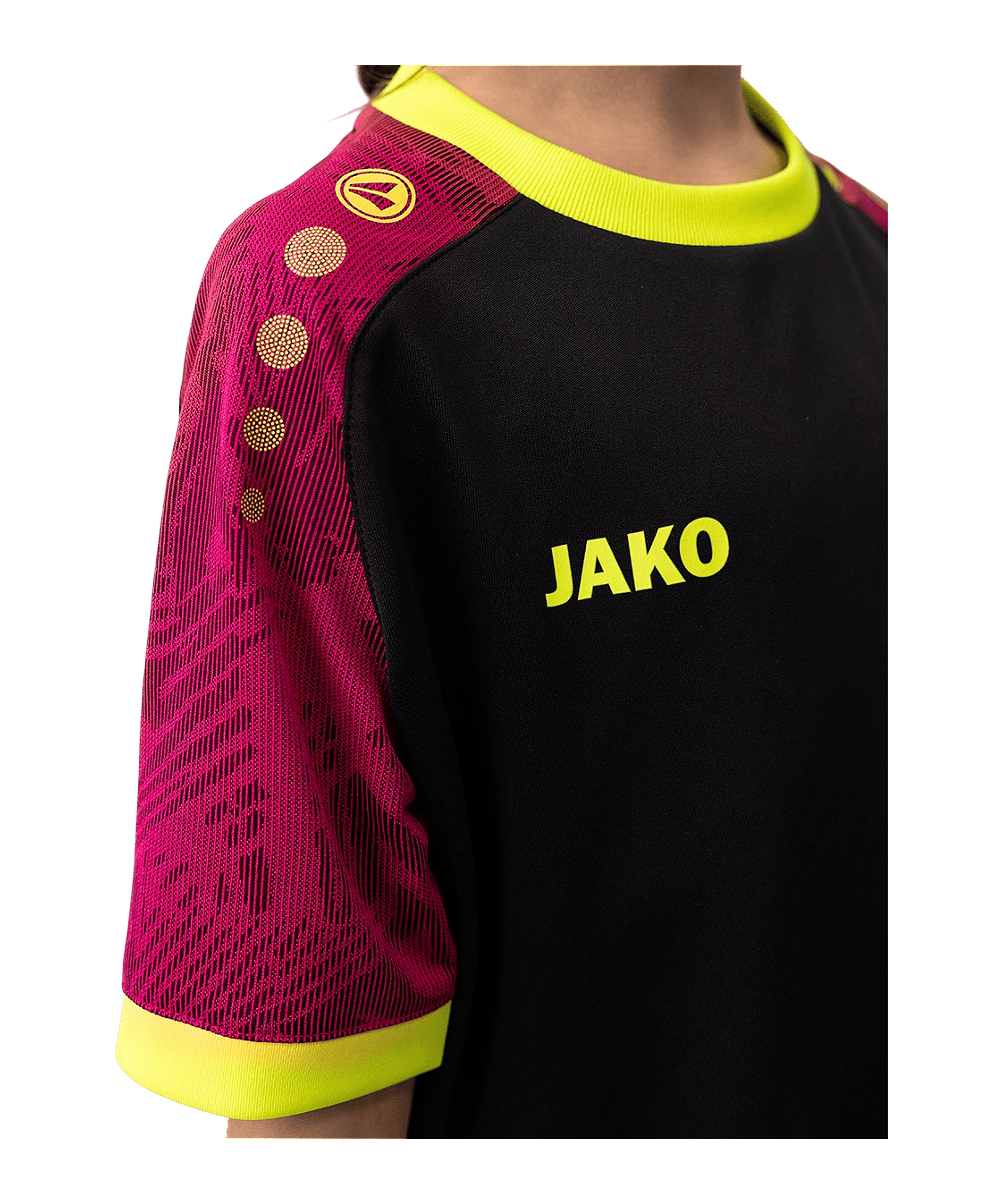 JAKO Iconic Trikot Kids Schwarz Pink Gelb F805 - schwarz