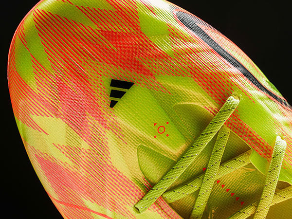 Closeup on the toebox of the adidas F50 Hyperfast EVO ELITE FG in first launch edition