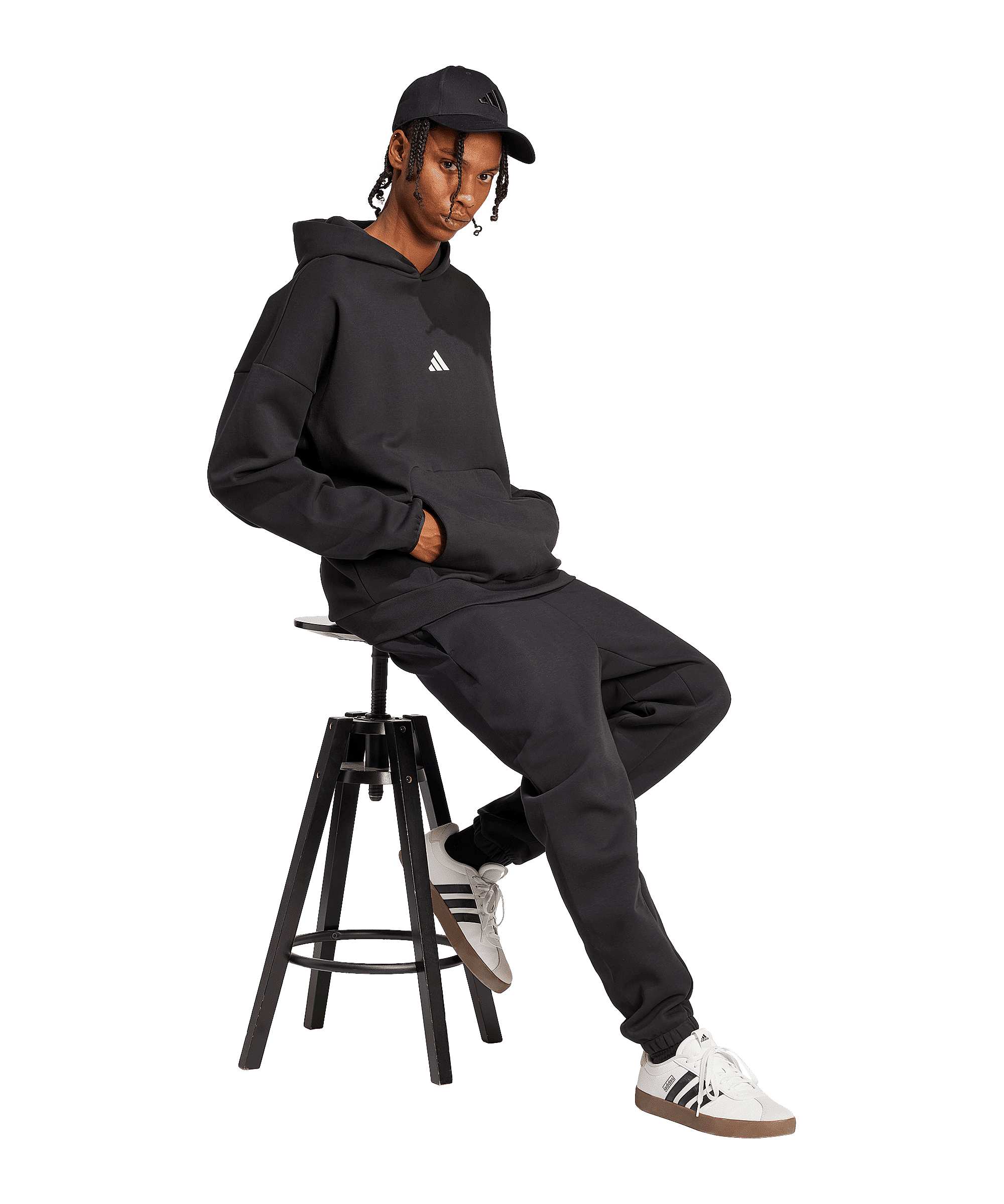 adidas Future Icon Small Logo Hoody Schwarz - schwarz