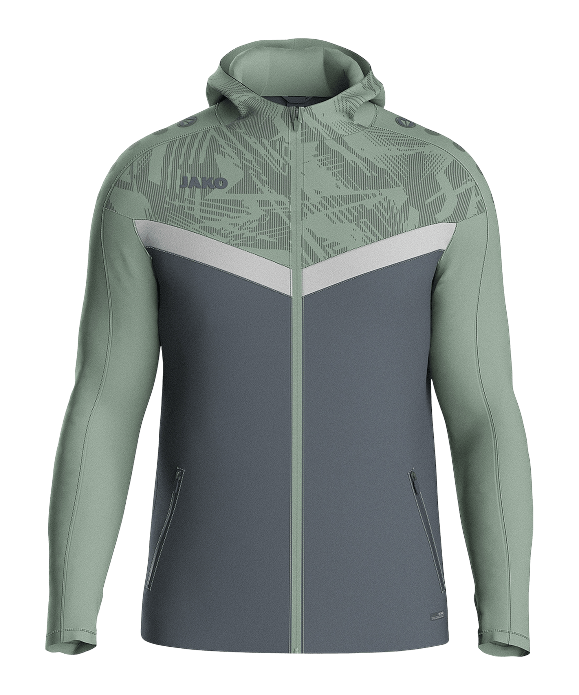 JAKO Icon Kapuzenjacke Kids Grau Grün F852 - grau