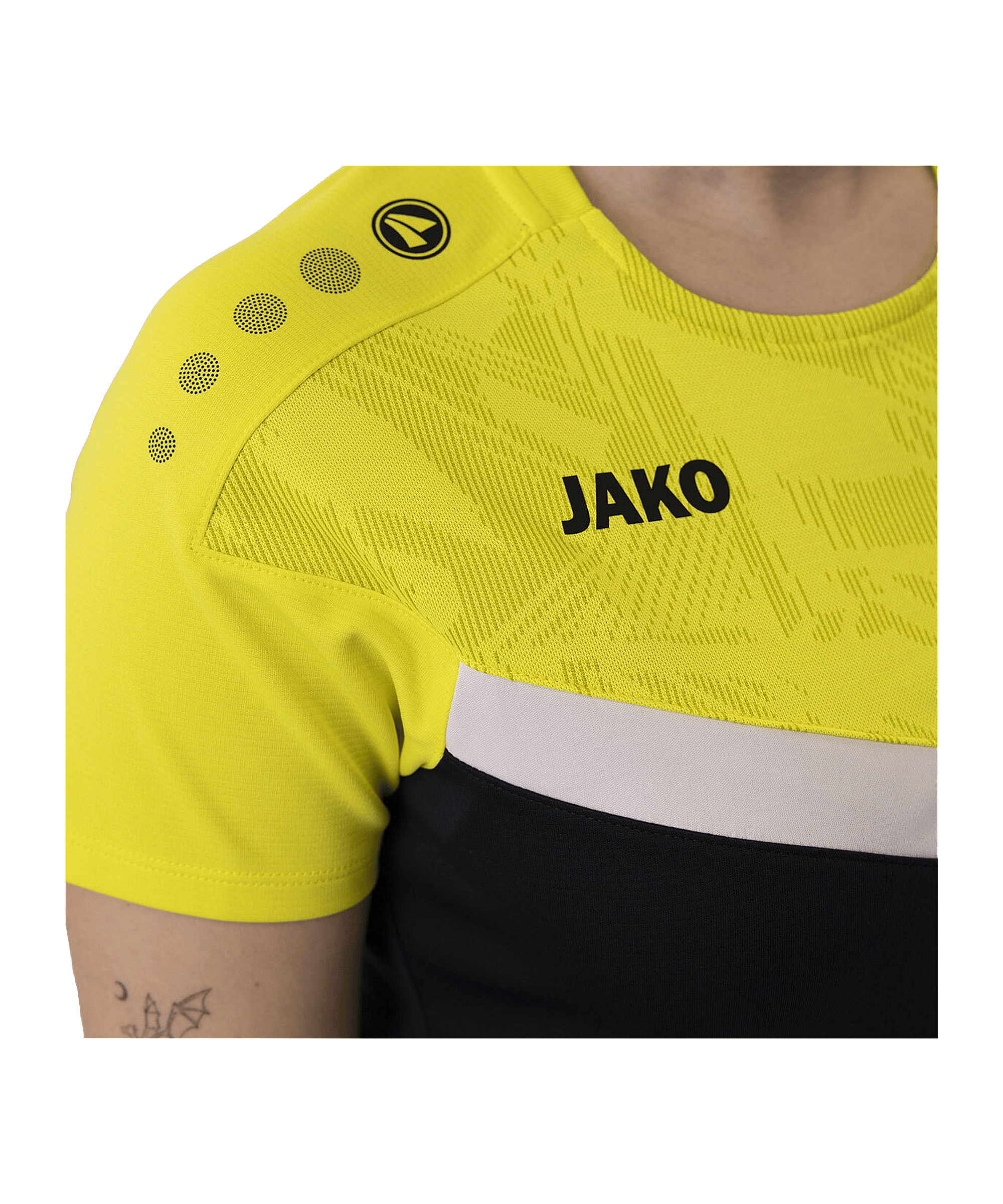 JAKO Iconic T-Shirt Damen Schwarz Gelb F808 - schwarz