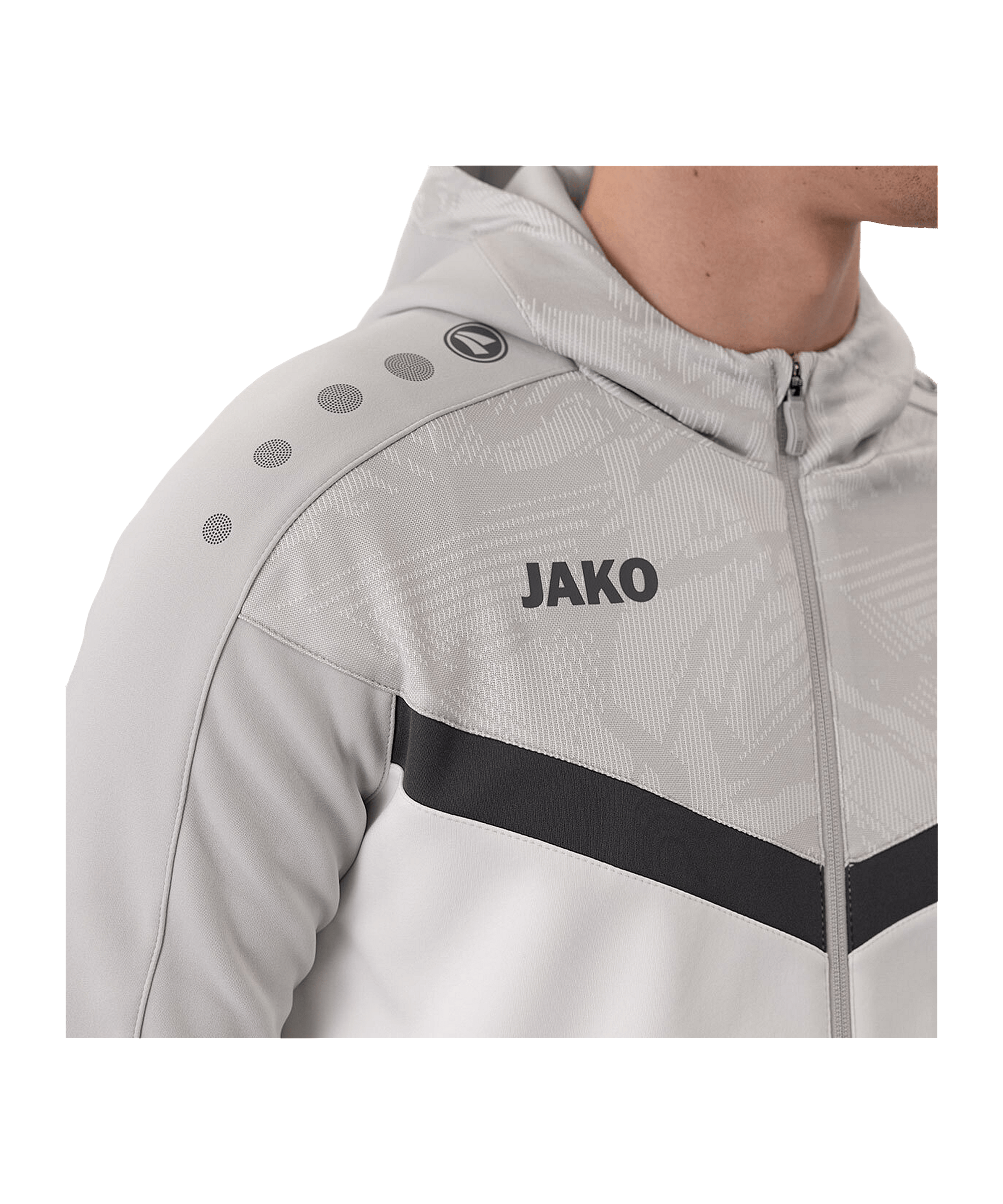 JAKO Icon Kapuzenjacke Weiss Grau F016 - weiss