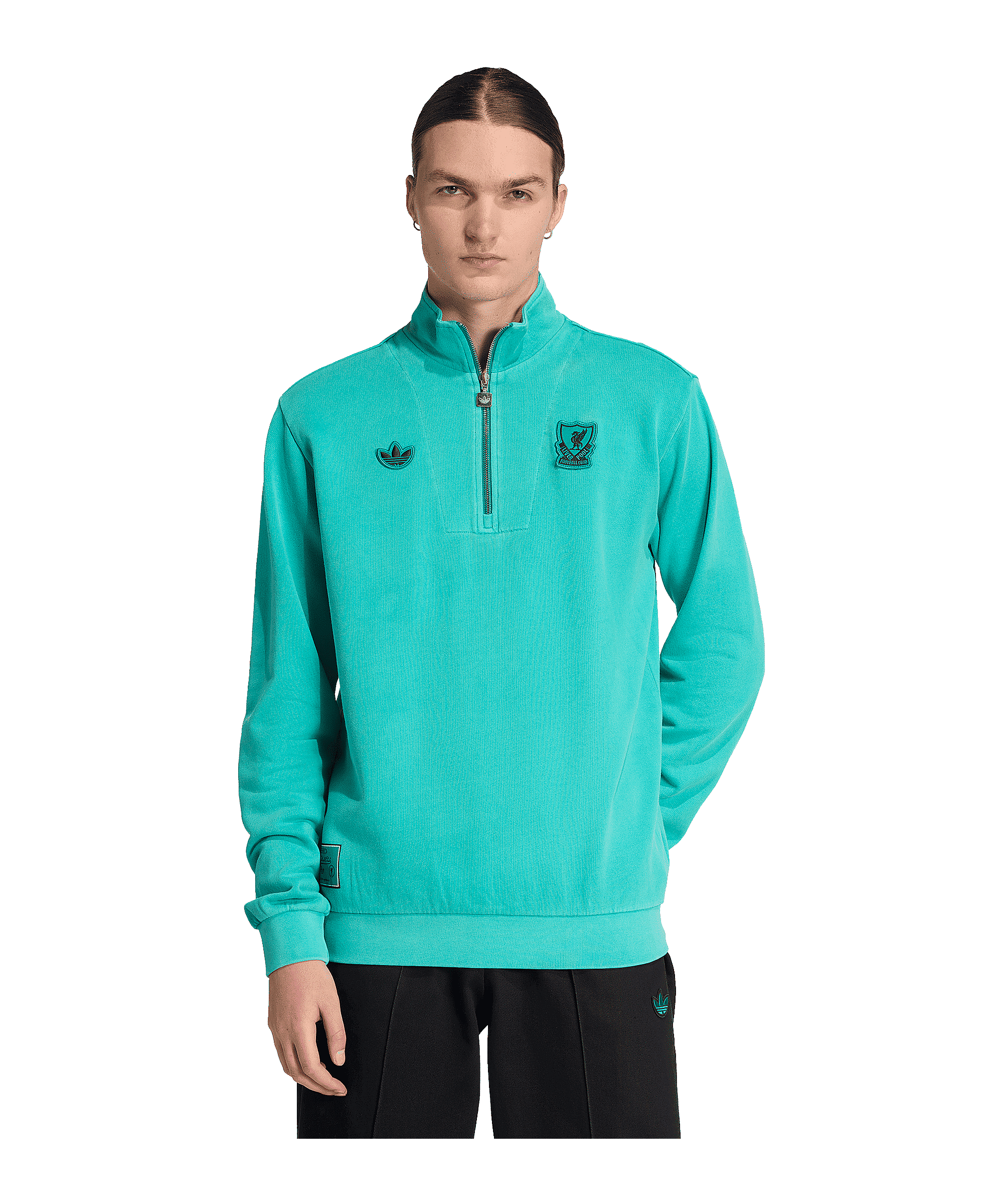 adidas FC Liverpool Icon Half Zip Sweatshirt Grün - gruen