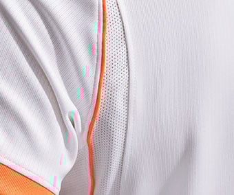 mesh on the sides and orange piping