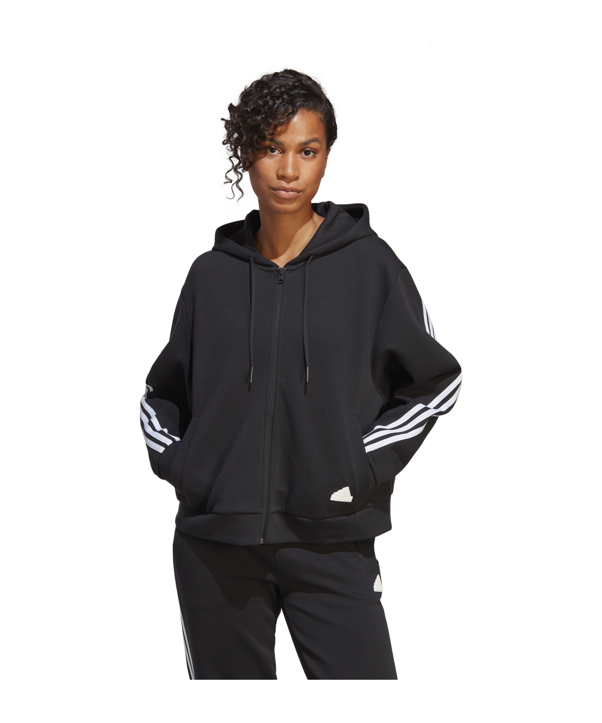 adidas Future Icons 3-Stripes Full-Zip Hoodie Black - schwarz