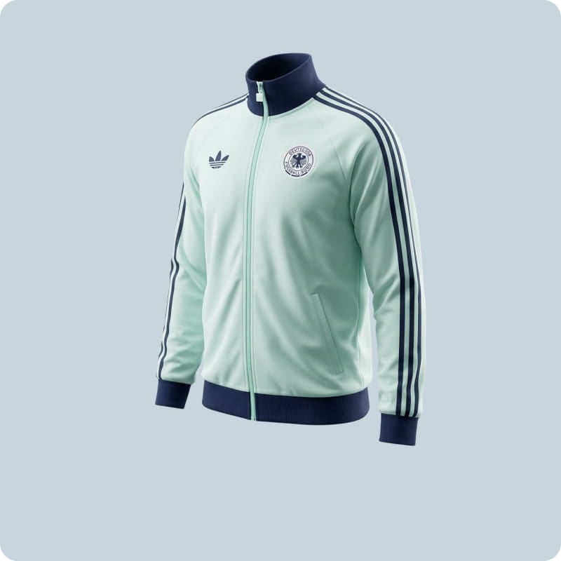 Light green Germany training jacket with Trefoil logo - Classic DFB retro track top at 11teamsports