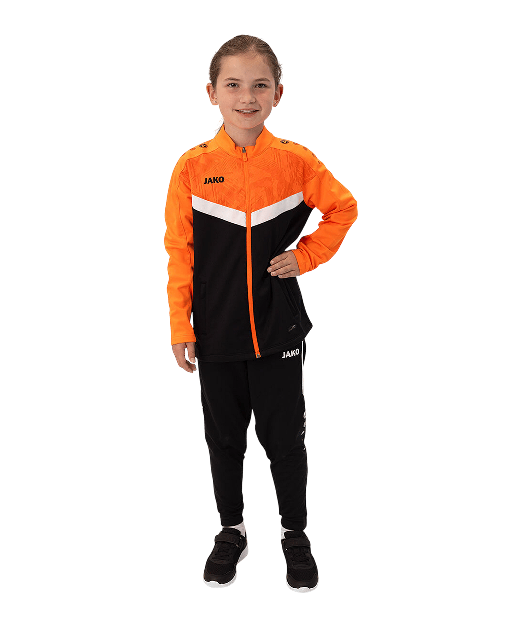 JAKO Iconic Polyester Jacke Kids Schwarz F807 - schwarz