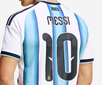 Messi 10 Name and Numbering on the back