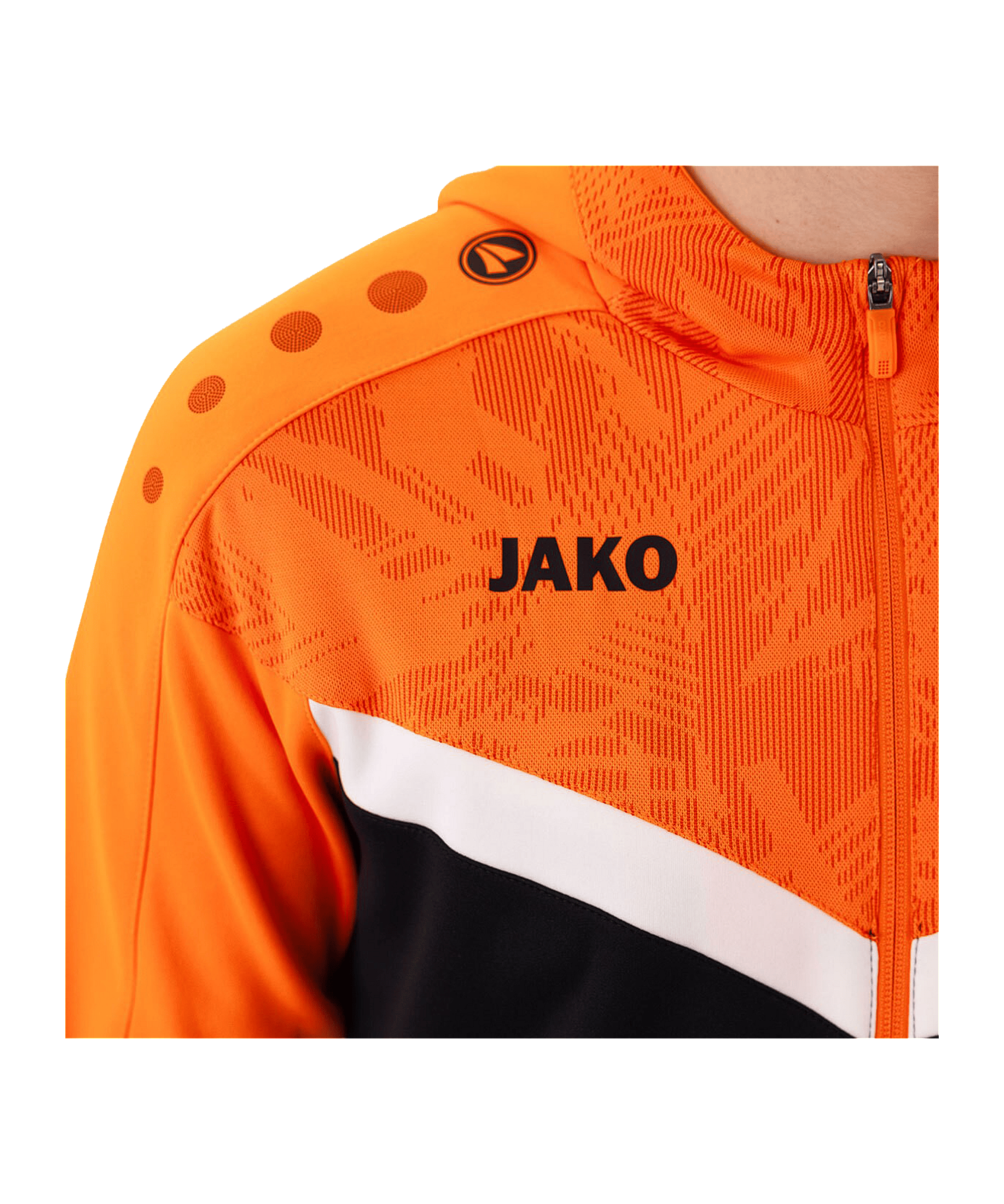 JAKO Icon Kapuzenjacke Schwarz Orange F807 - schwarz