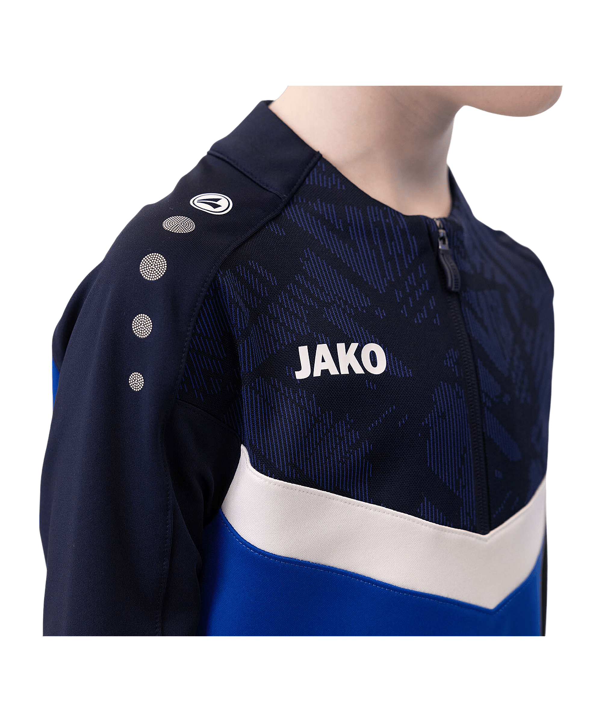JAKO Iconic HalfZip Sweatshirt Kids Blau F403 - blau