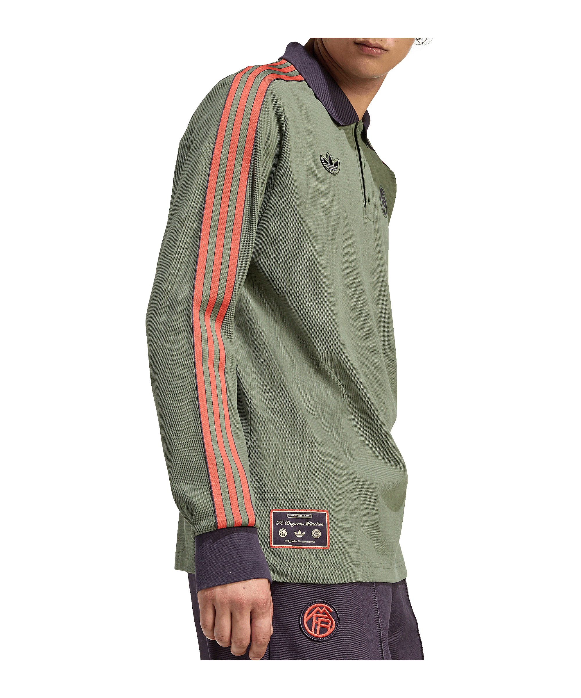 adidas FC Bayern München Icon Long Sleeve Polo Grün - gruen