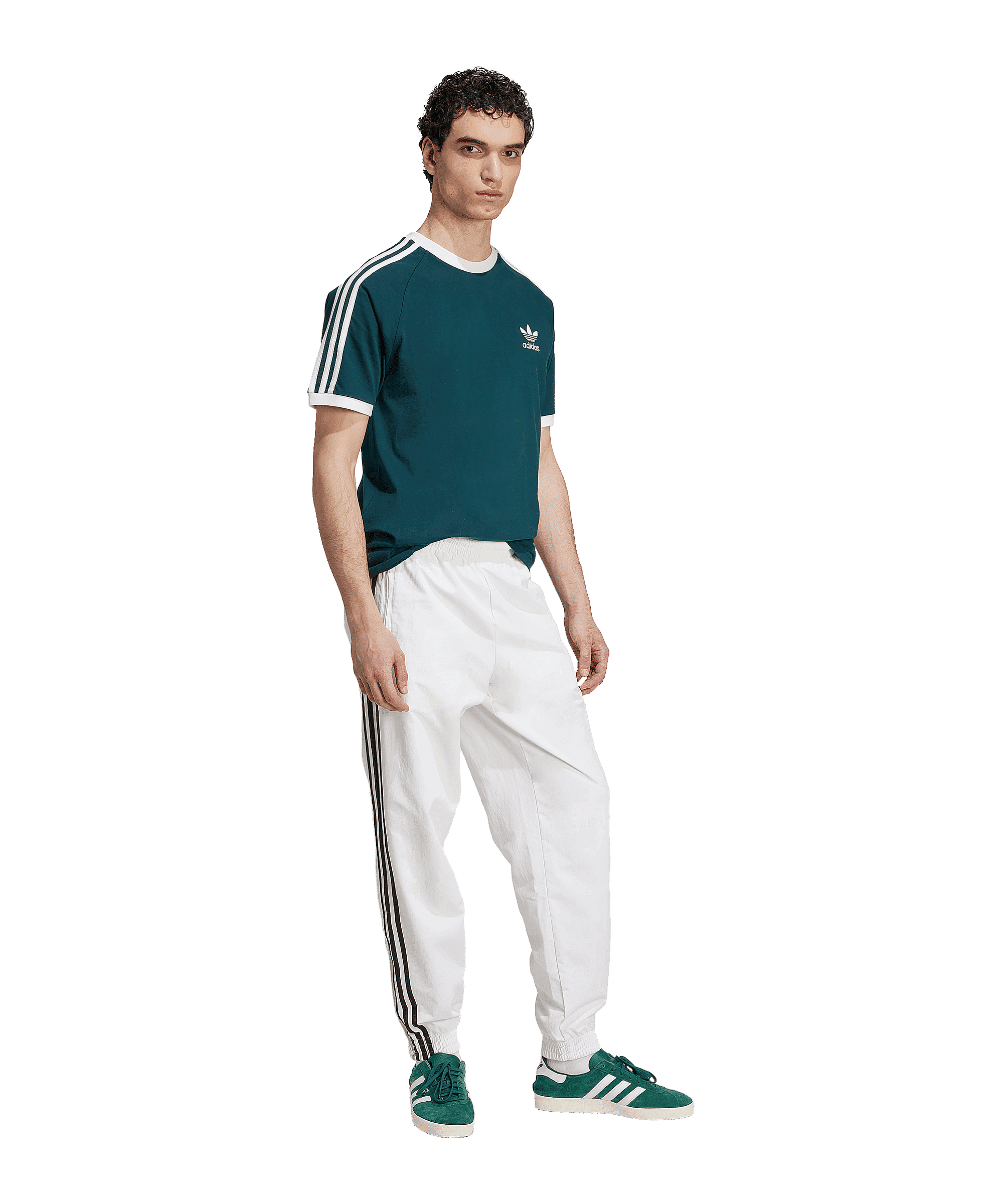 adidas Adicolor Classic 3 Stripes T-Shirt Grün - gruen