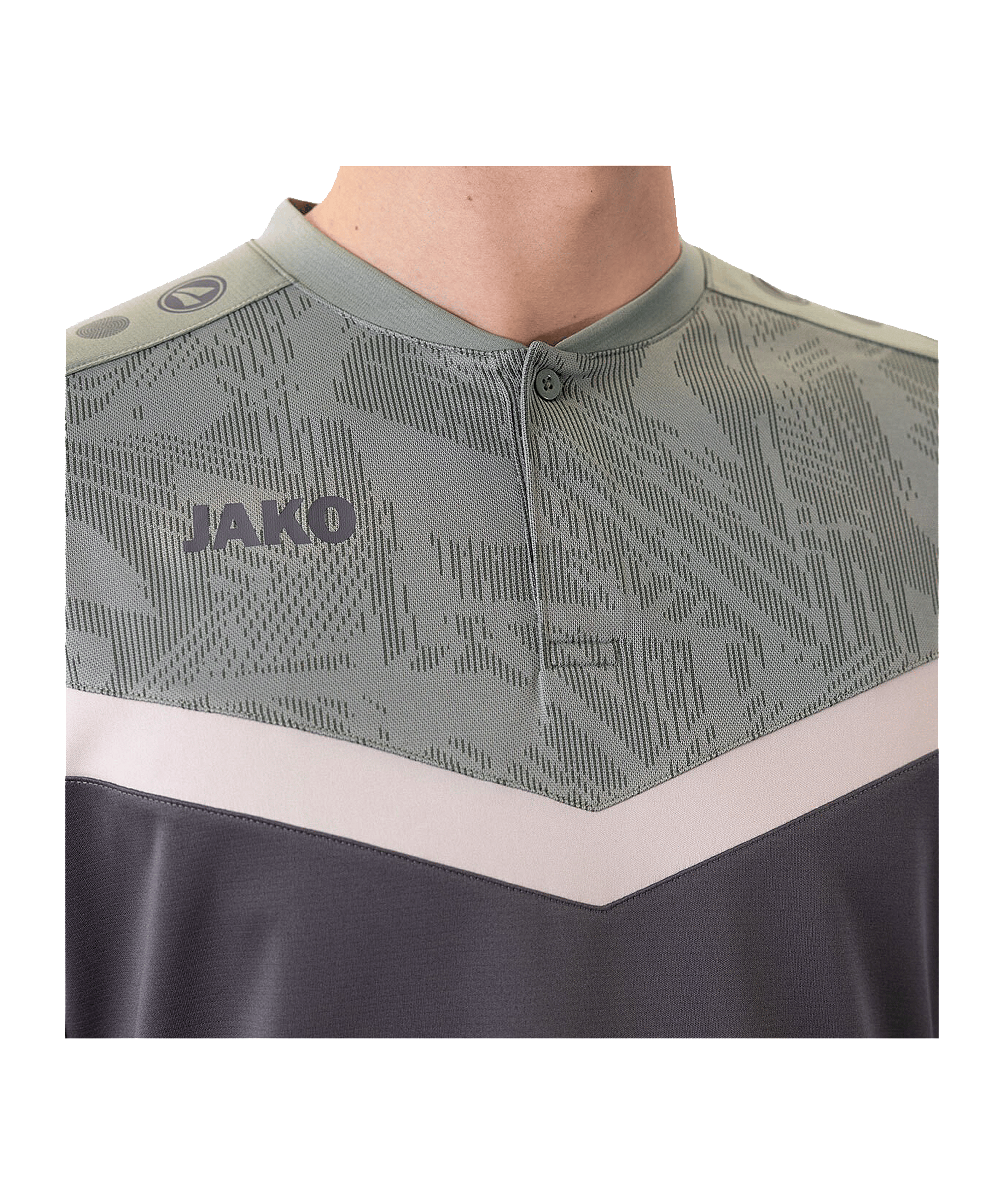 JAKO Iconic Poloshirt Grau Grün F852 - grau