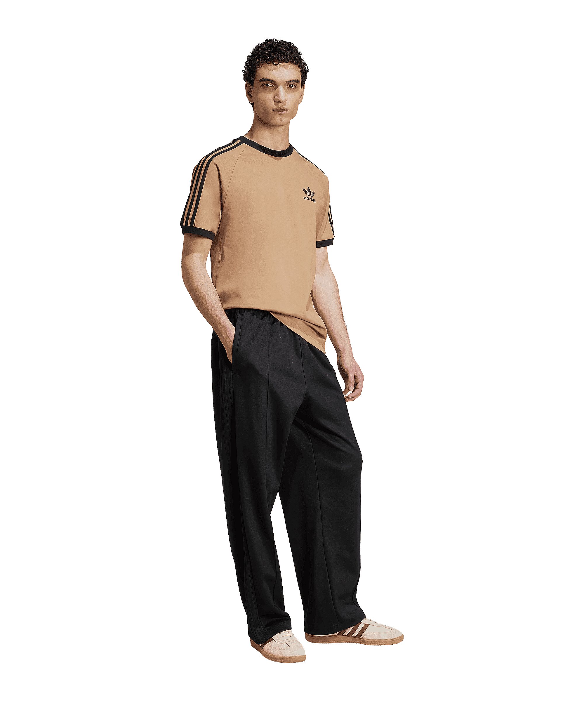 adidas Adicolor Classic 3 Stripes T-Shirt Braun - braun