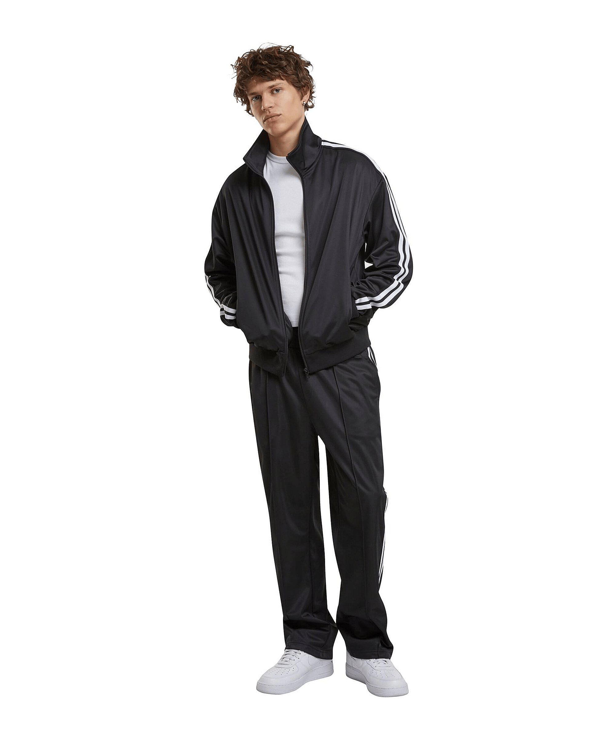 Urban Classics Retro Tricot Trainingsjacke Schwarz - schwarz