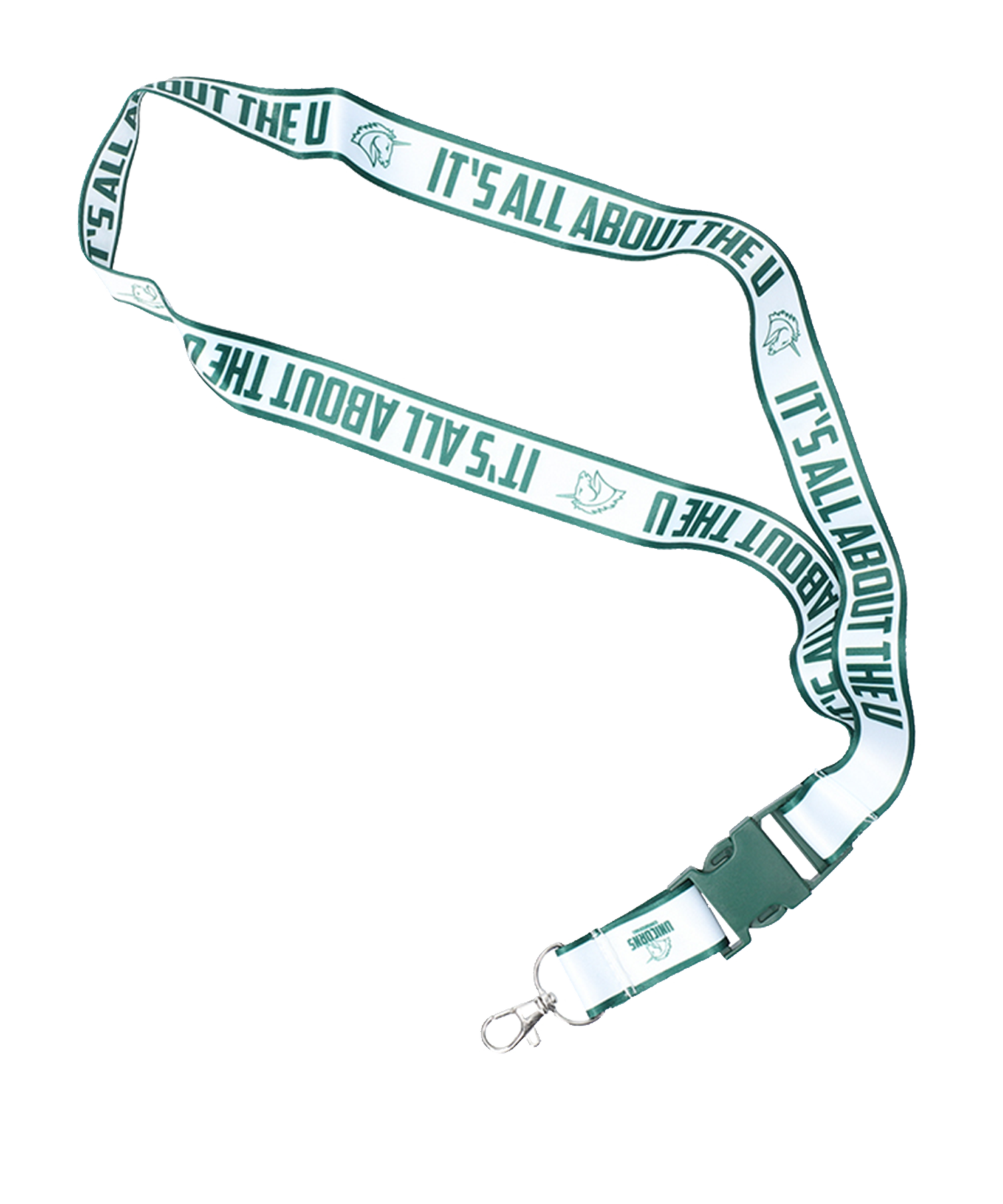 Unicorns Lanyard Schlüsselbund Schriftzug Weiss - weiss