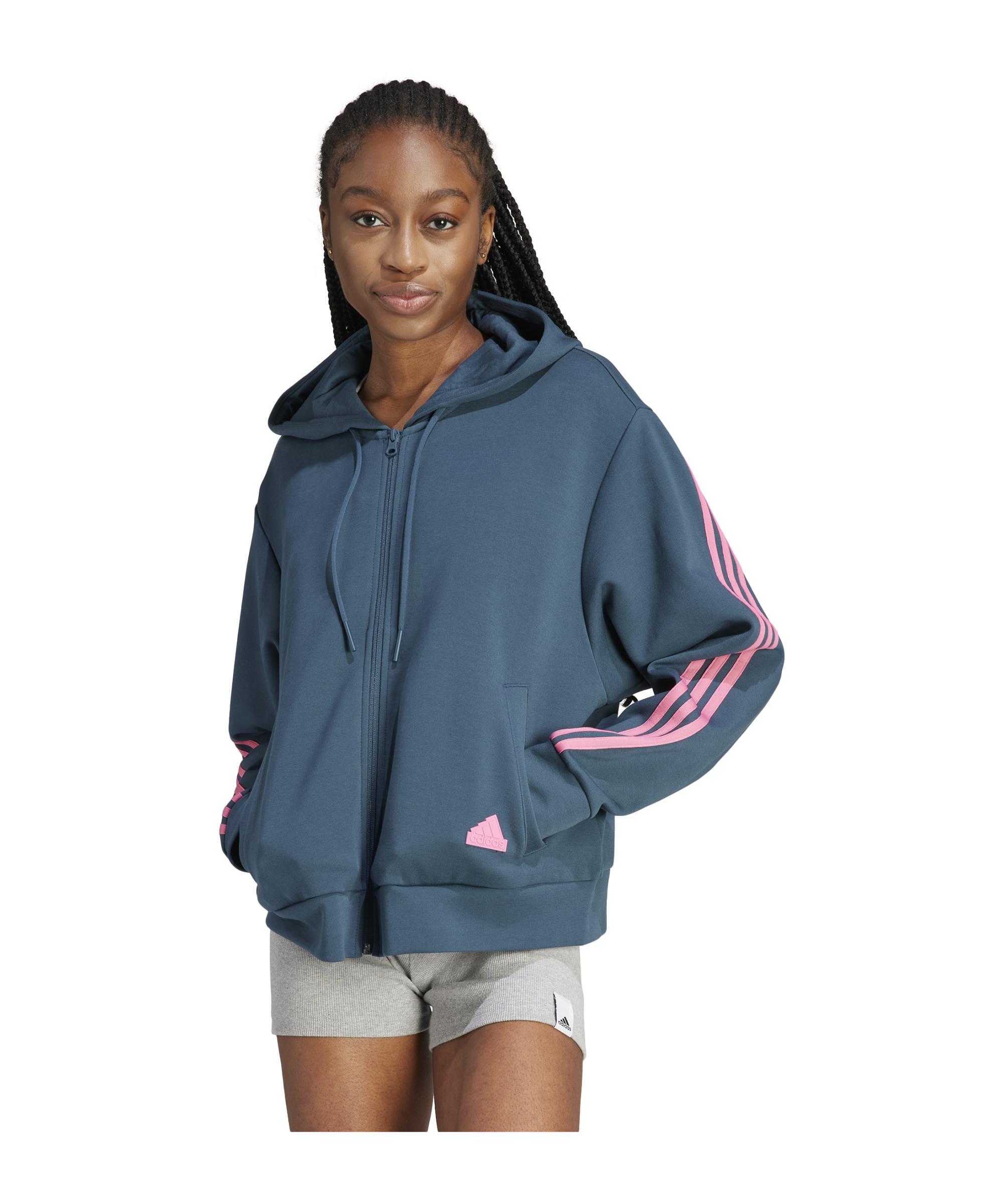 adidas Future Icons 3-Stripes Hoody Damen Türkis - tuerkis