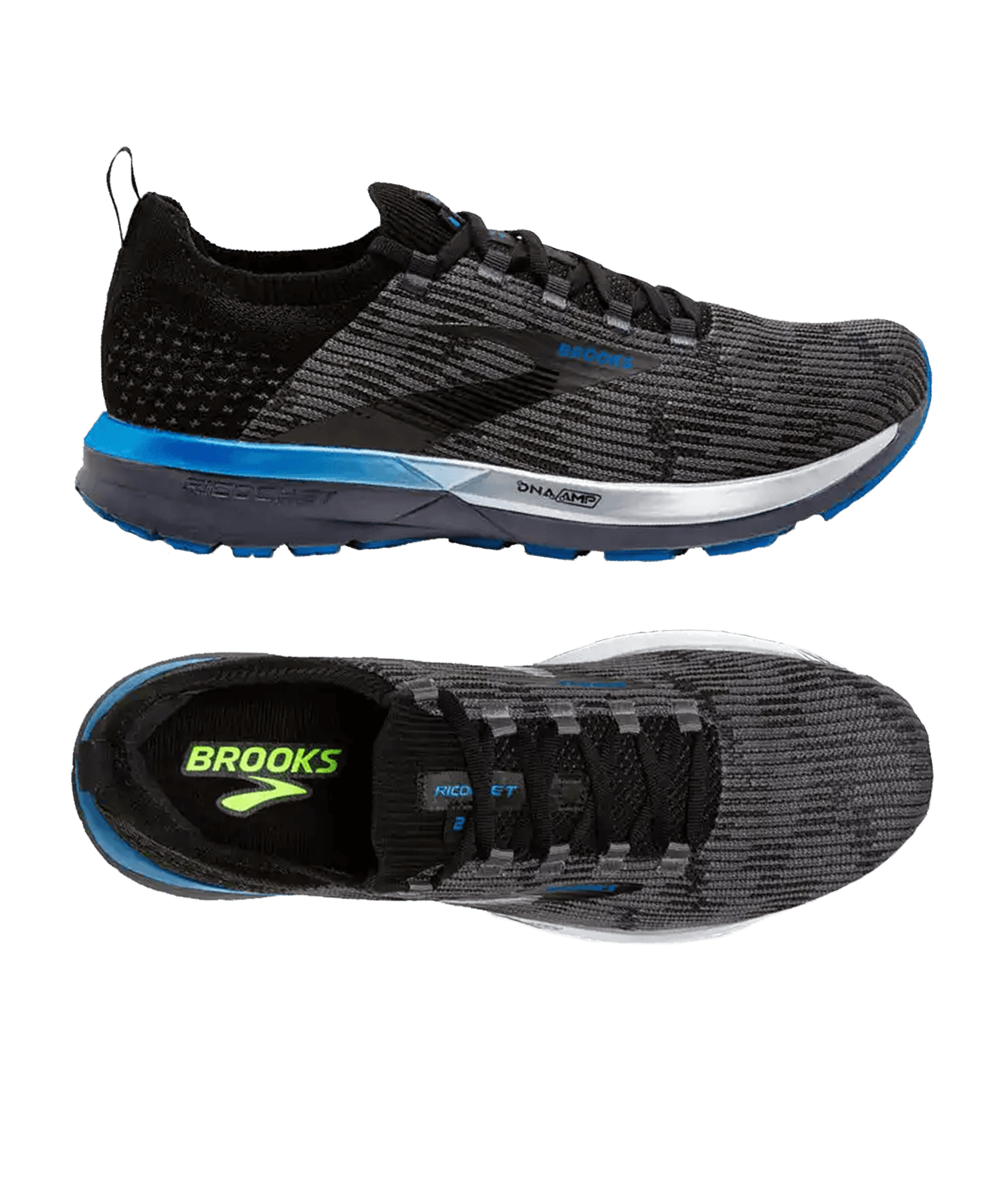 Brooks Ricochet 2 Running Schwarz Blau F053 - schwarz