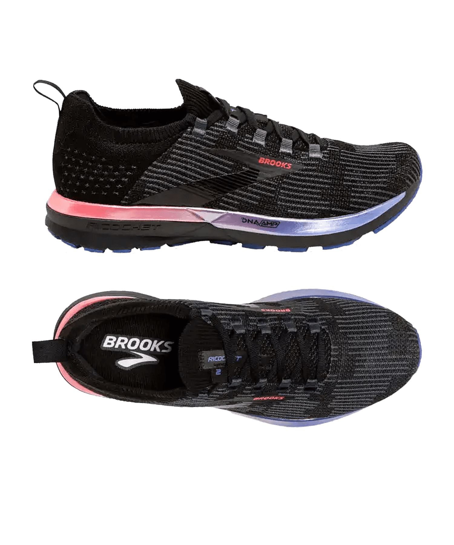 Brooks Ricochet 2 Running Damen Schwarz Coral F015 - schwarz