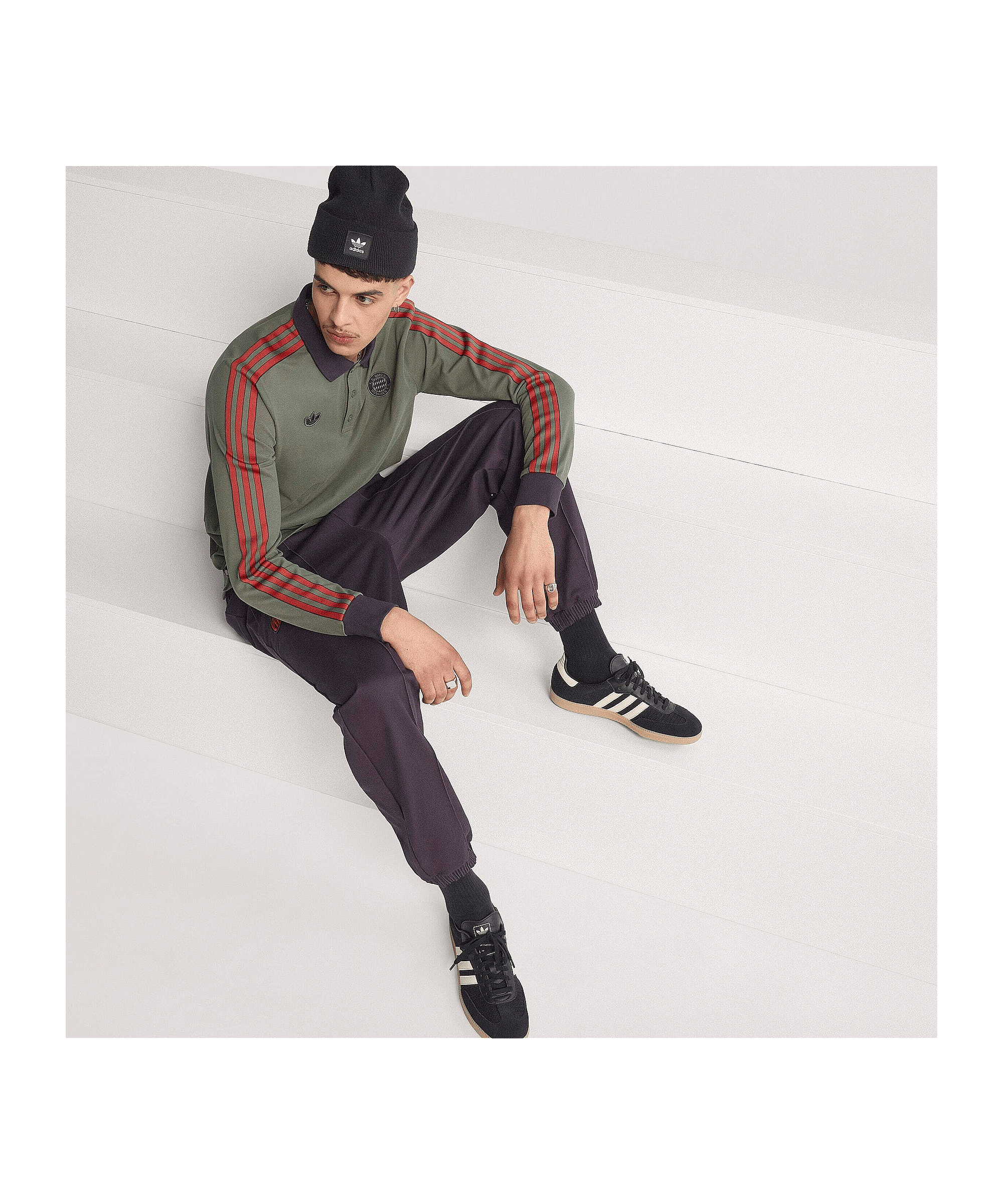 adidas FC Bayern München Icon Long Sleeve Polo Grün - gruen