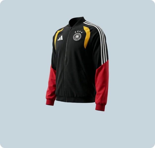 Black Germany training jacket with gold and red sleeves - Shop official DFB track jackets at 11teamsports