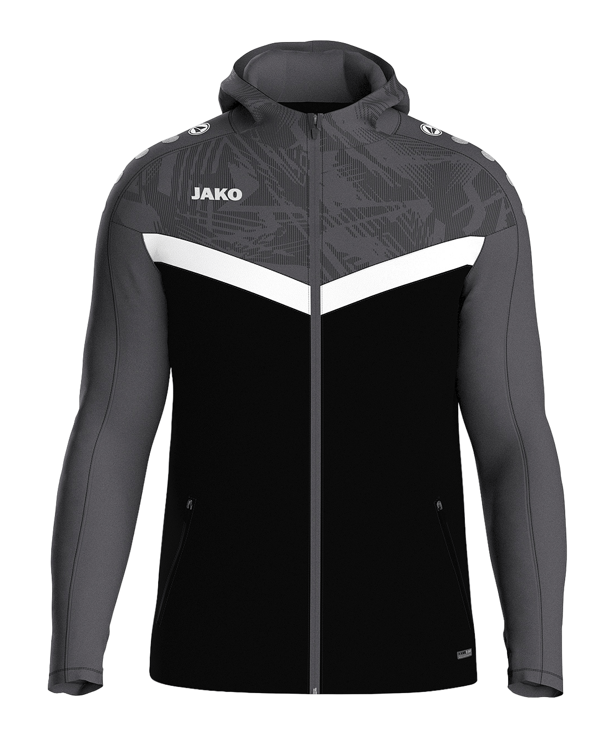 JAKO Iconic Kapuzenjacke Schwarz F801 - schwarz