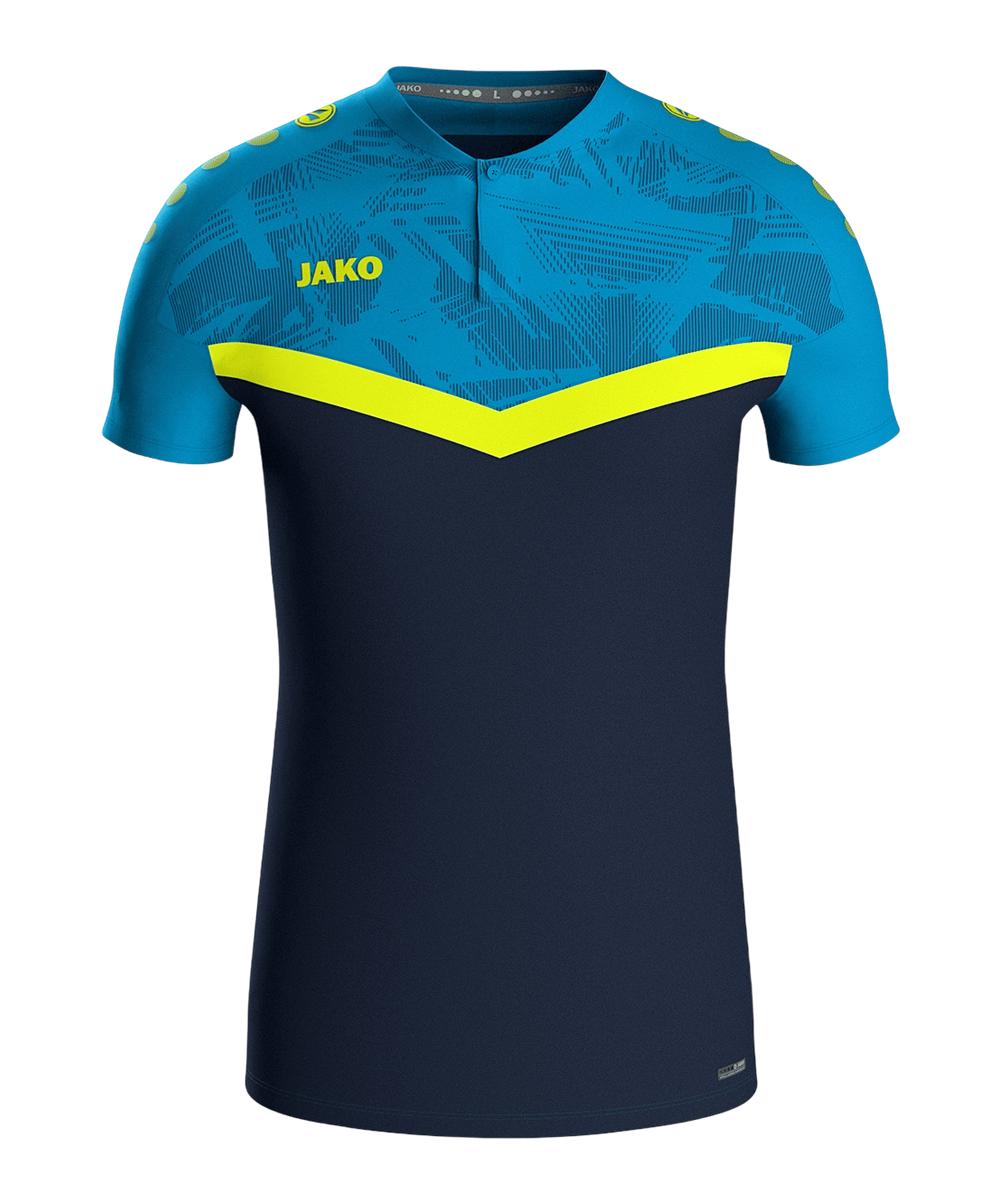 JAKO Iconic Poloshirt Blau Gelb F914 - blau