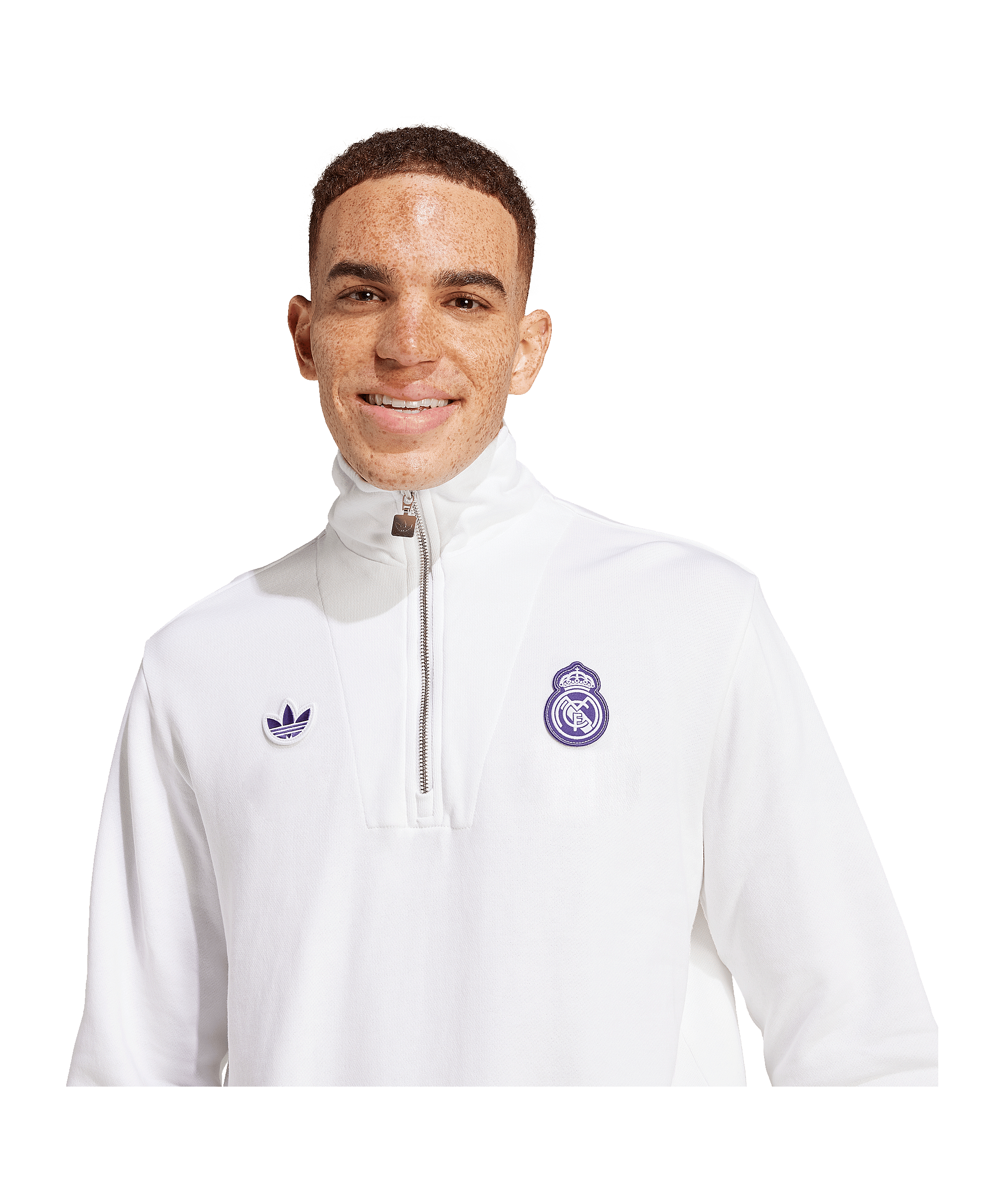 adidas Real Madrid Terrace Icon HalfZip Sweatshirt Weiss - weiss