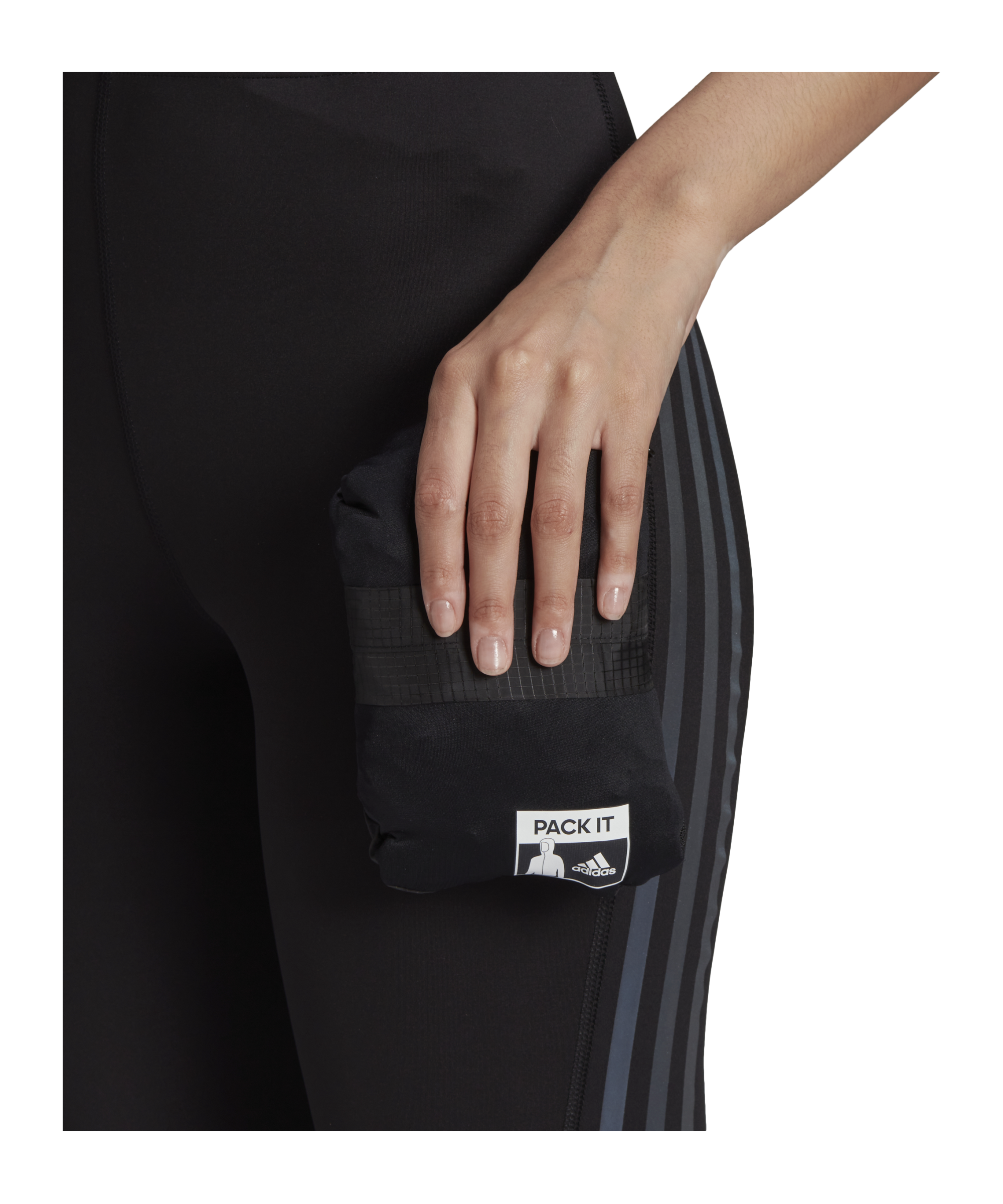 adidas Run Icons 3-Stripes Hooded Running Windbreaker Damen Schwarz - schwarz