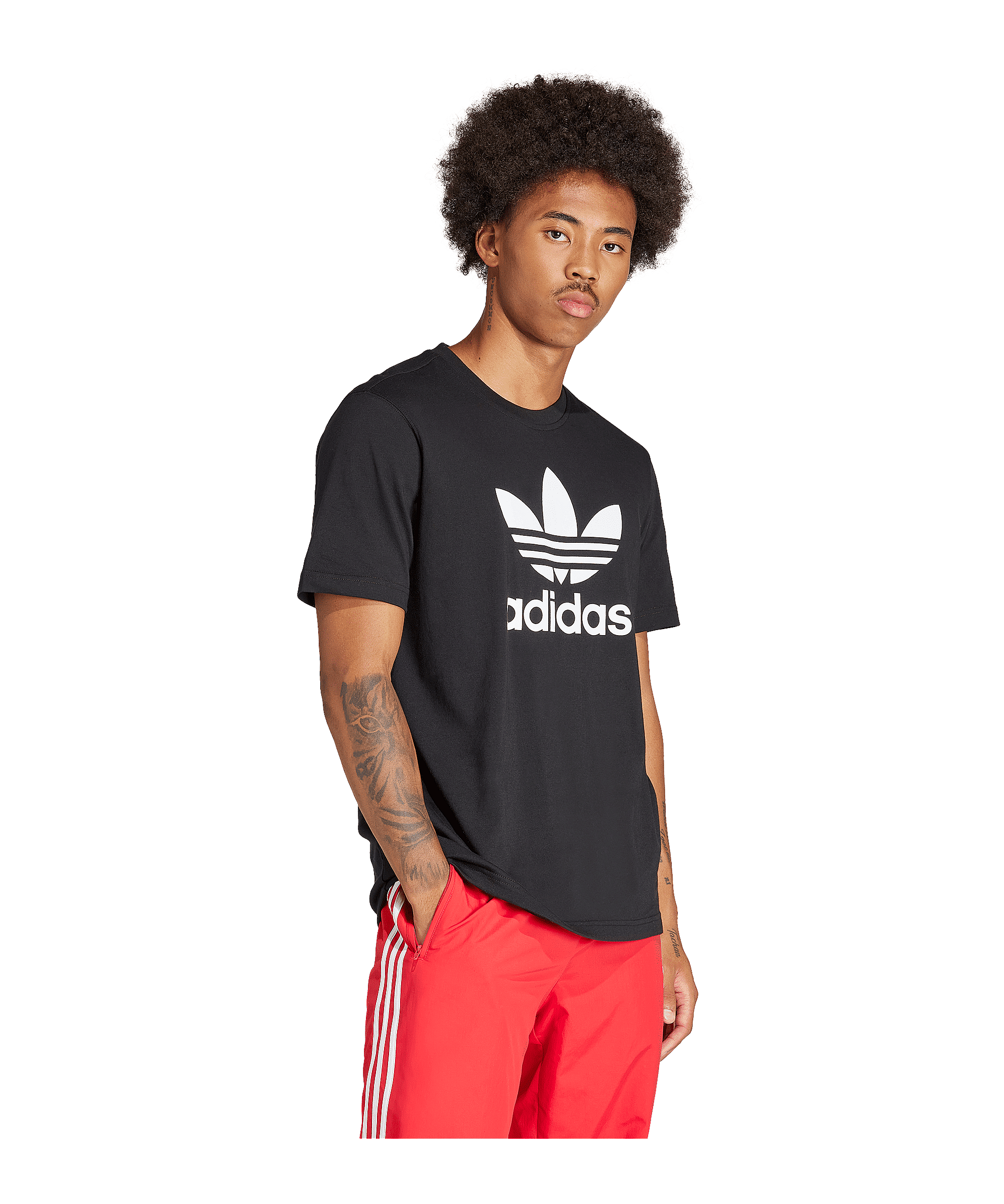 adidas Originals Adicolor Trefoil T-Shirt Schwarz - schwarz