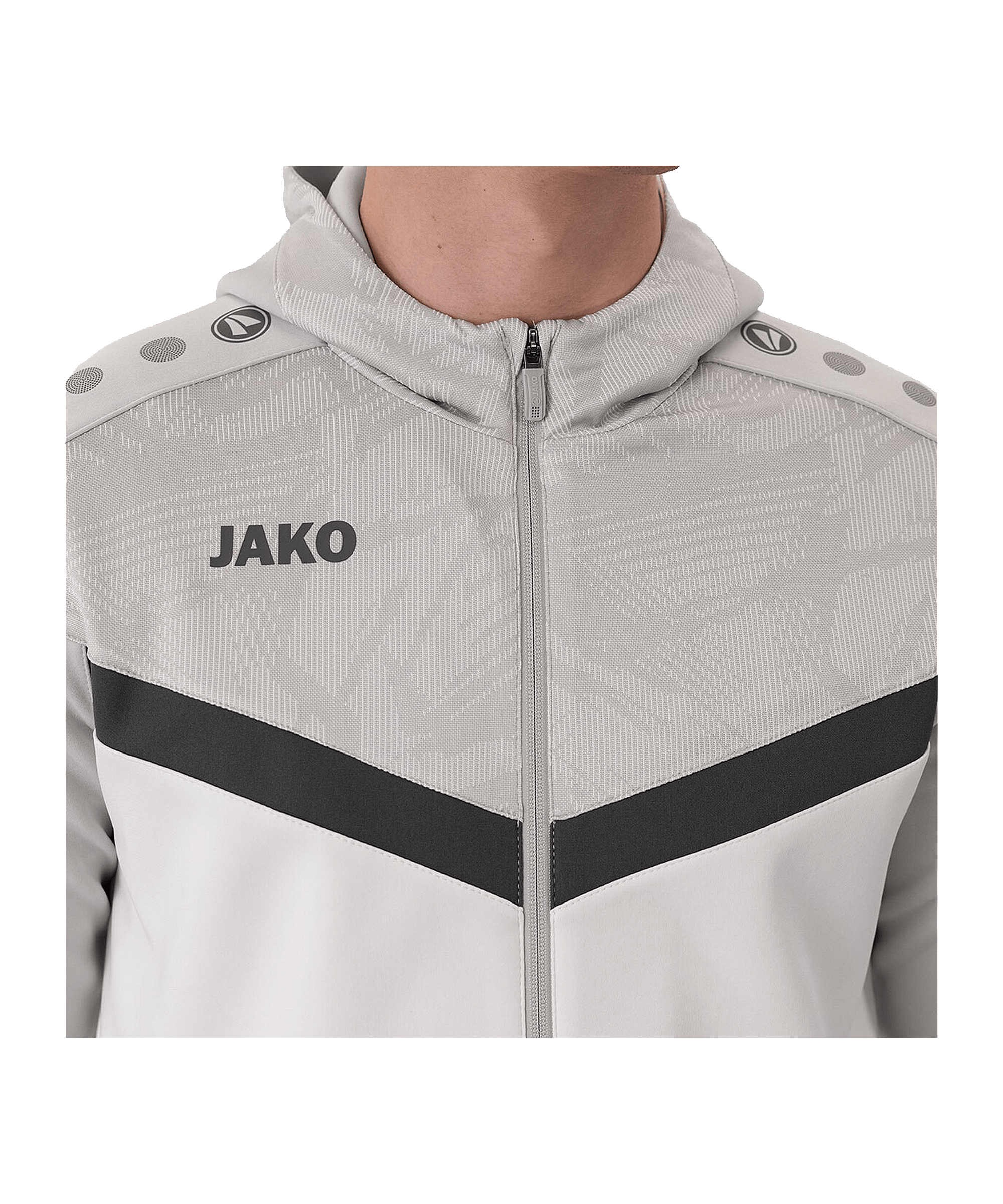JAKO Icon Kapuzenjacke Weiss Grau F016 - weiss