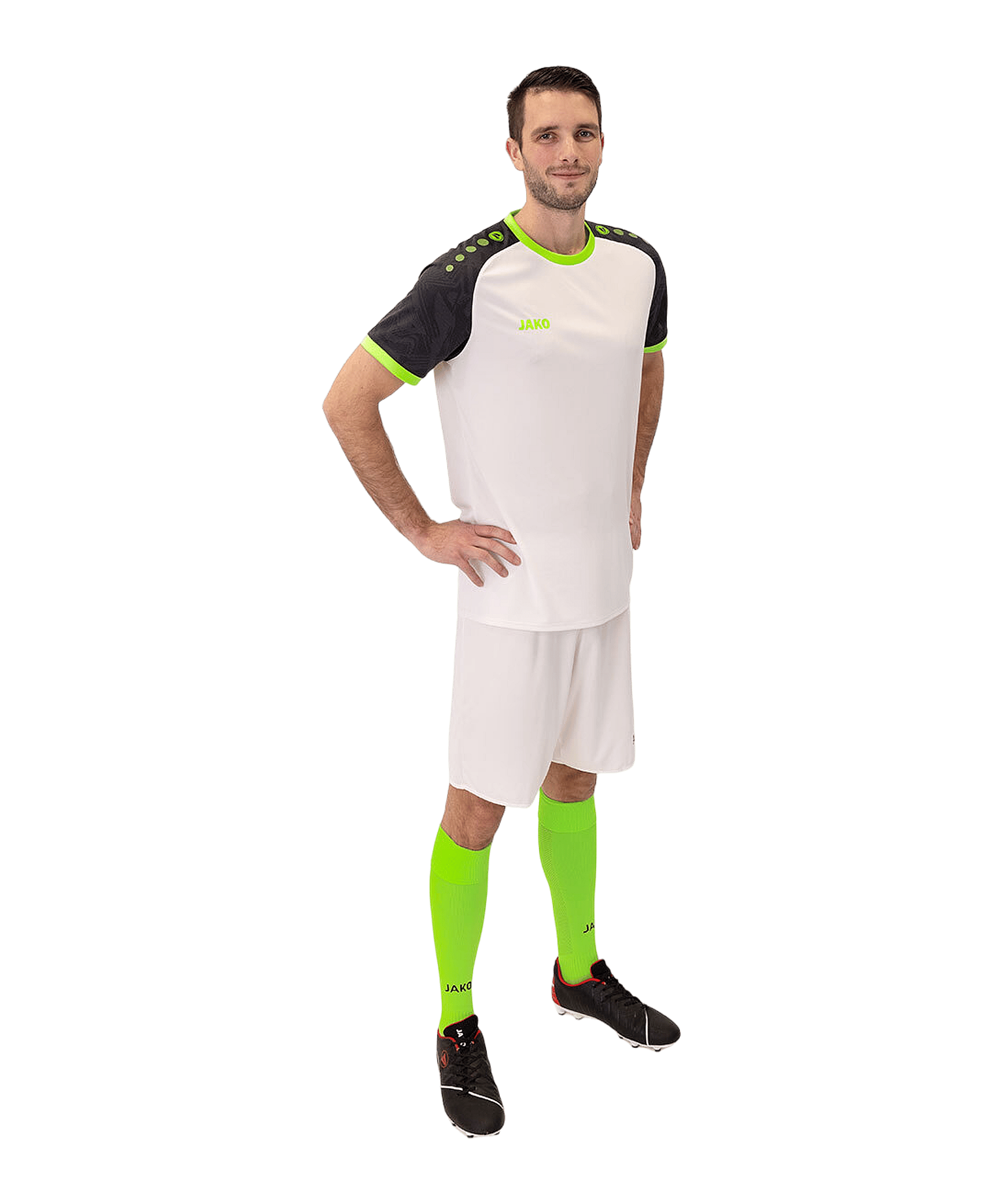 JAKO Iconic Trikot Weiss Schwarz Grün F014 - weiss