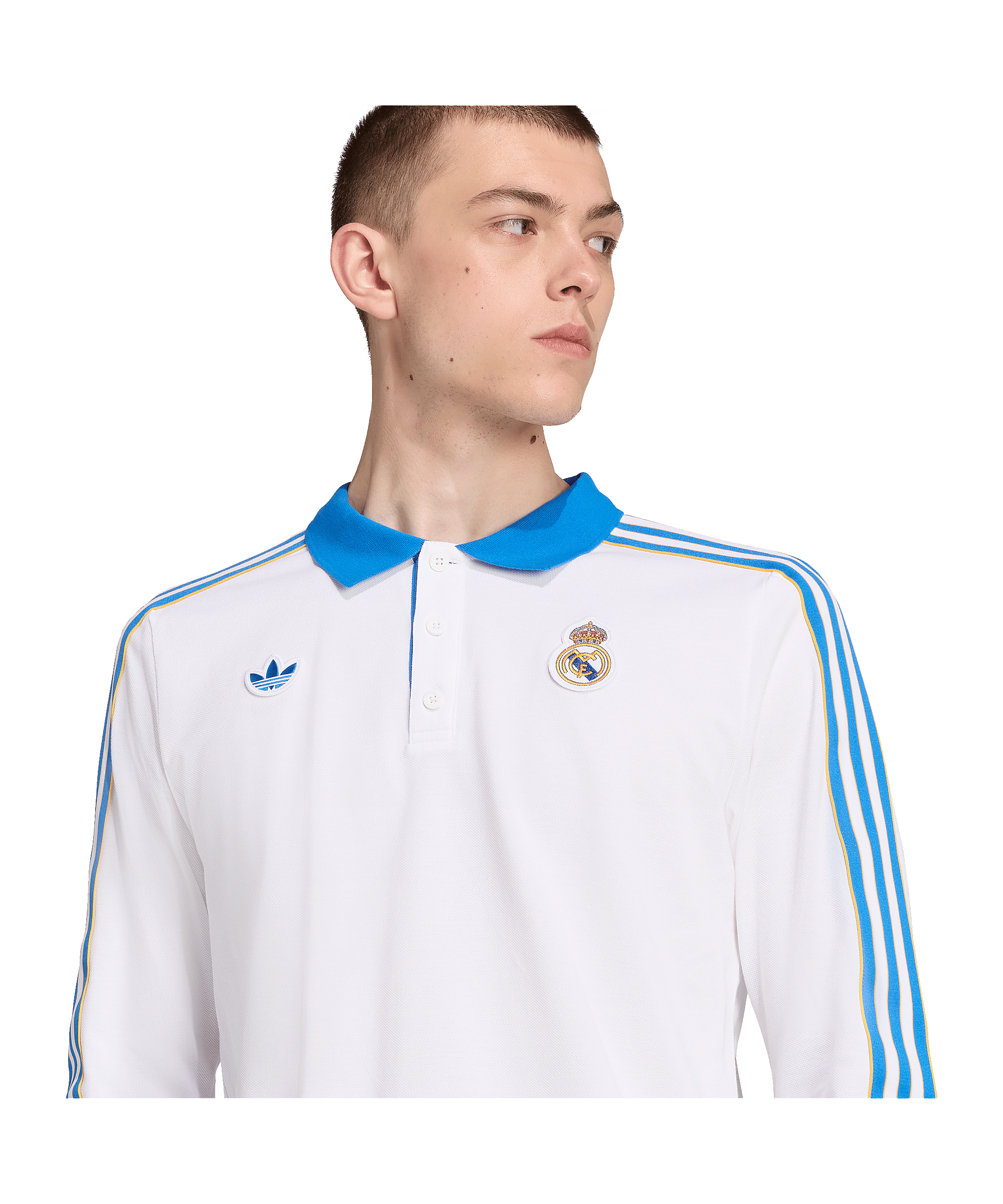 adidas Real Madrid Icon Long Sleeve Polo Weiß - weiss