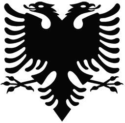 Albanian doubleheaded eagle logo in black