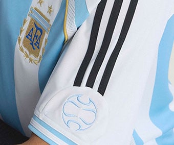 Retro FIFA World Cup 2006 Germany logo printed on sleeve of the home jersey