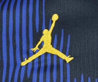 Embroidered Jumpman instead of Swoosh closeup