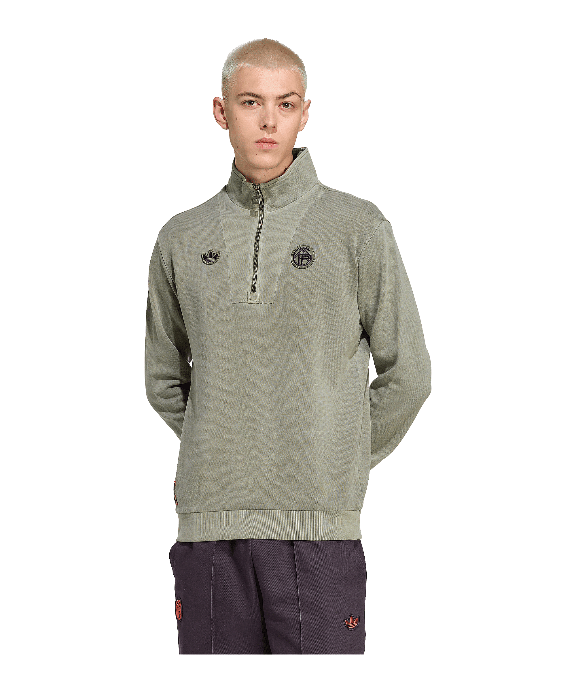 adidas FC Bayern München Icon Halfzip Jacke Grün - gruen