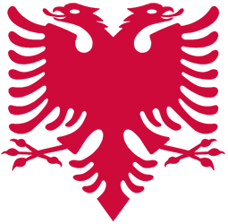 Albanian doubleheaded eagle logo in Albanian Red