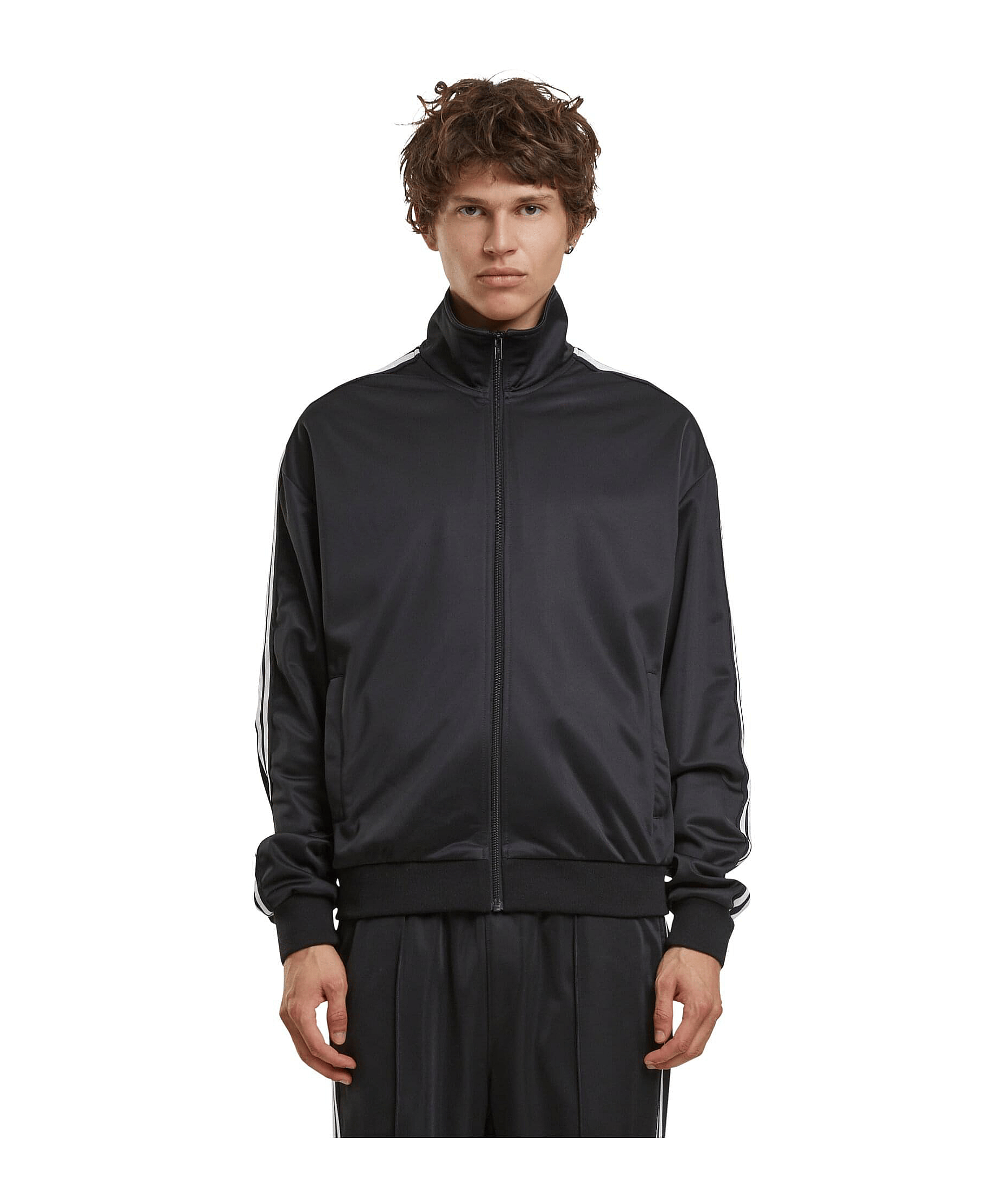 Urban Classics Retro Tricot Trainingsjacke Schwarz - schwarz